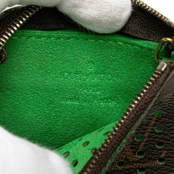 LOUIS VUITTON Brown Monogram Leather Pochette Mini Bag